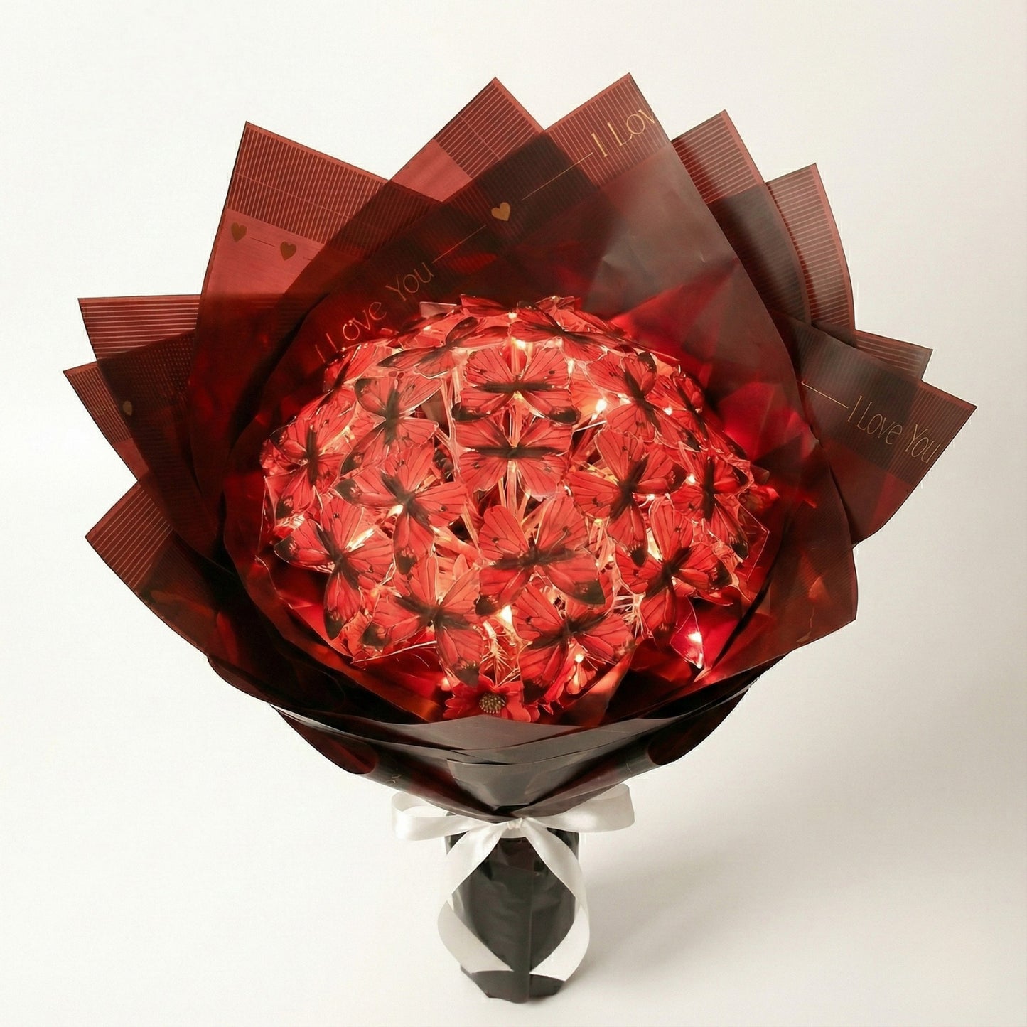 Premium Kırmızı Kelebek Buketi