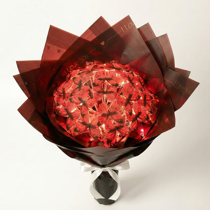 Premium Kırmızı Kelebek Buketi