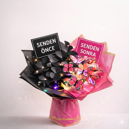 En Anlamlı Işıklı Kelebek Buketi