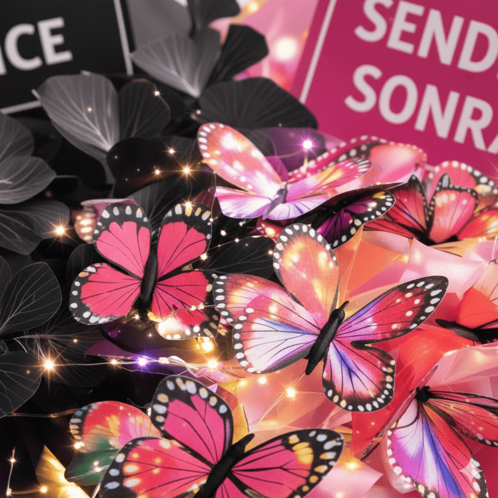 En Anlamlı Işıklı Kelebek Buketi