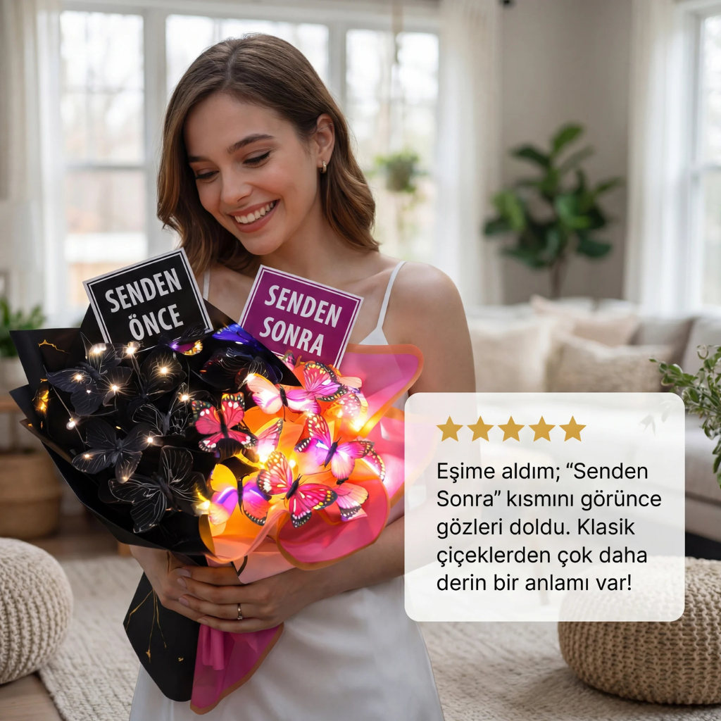 En Anlamlı Işıklı Kelebek Buketi