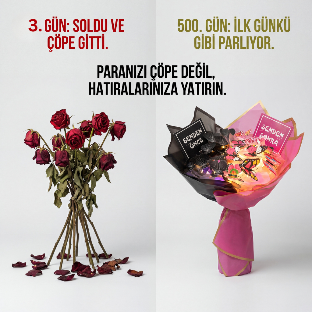 En Anlamlı Işıklı Kelebek Buketi